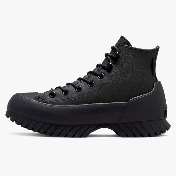 Converse BLACK Leather High Tops UNISEX - Picture 1 of 9